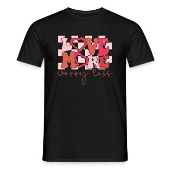 Love More Worry Less Design - T-shirt homme - noir - Devant - AI Model Male 178 light (178cm)