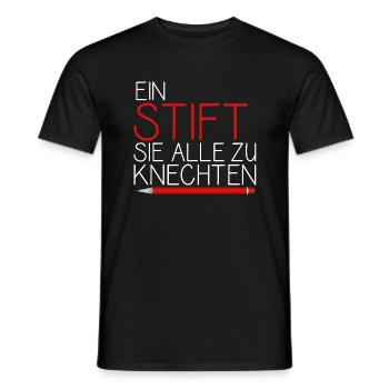 Ein Stift Sie Alle Zu Knechten - Spruch Grundschul - Männer T-Shirt - Schwarz - Vorne - AI Model Male 178 light (178cm)