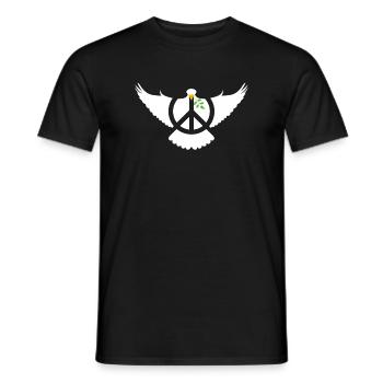 Dove of Peace Peace Sign - Men's T-Shirt - black - Front - AI Model Male 178 light (178cm)
