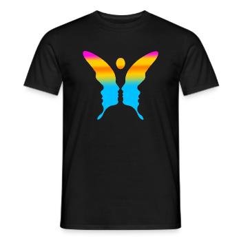 Illusion d’optique art psychédélique rétro formes sexe - T-shirt homme - noir - Devant - AI Model Male 178 light (178cm)