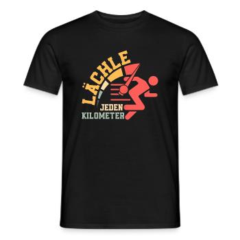 Lächle jeden Kilometer Joggen Laufen - Männer T-Shirt - Schwarz - Vorne - AI Model Male 178 light (178cm)