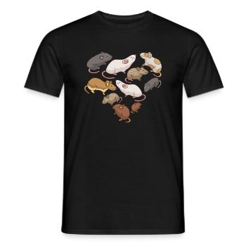 Herz Mäuse Maus - Männer T-Shirt - Schwarz - Vorne - AI Model Male 178 light (178cm)