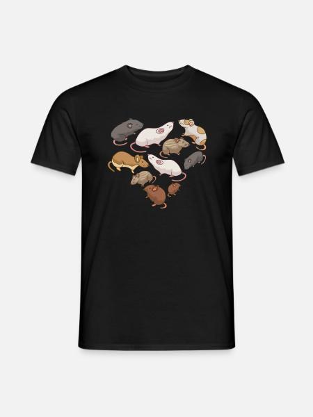 Herz Mäuse Maus - Männer T-Shirt - Schwarz