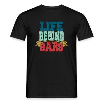 Life Behind Bars Workout Training Weight Lifting - Men's T-Shirt - black - Front - AI Model Male 178 light (178cm)