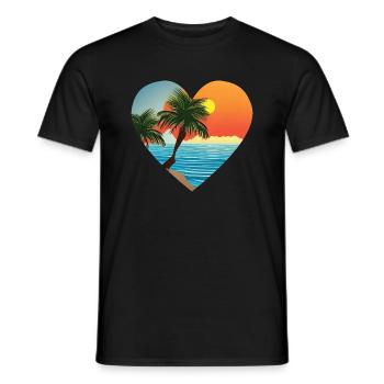 Palm Island Summer Holiday Sun Palm Beach - Men's T-Shirt - black - Front - AI Model Male 178 light (178cm)