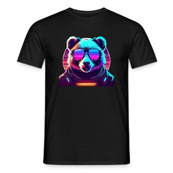 Ours Lunettes de soleil Lunettes Holiday Party Lover Bear - T-shirt homme - noir - Devant - AI Model Male 178 light (178cm)