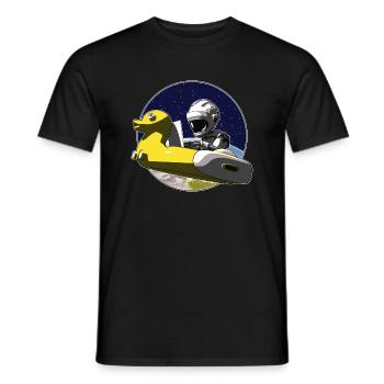 Astronaut und Telearbeit im Weltraum - Männer T-Shirt - Schwarz - Vorne - AI Model Male 178 light (178cm)