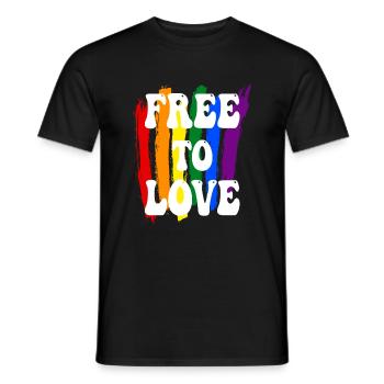 Free To Love LGBTQ Pride - Men's T-Shirt - black - Front - AI Model Male 178 light (178cm)