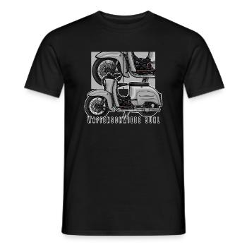Hirondelle (gris) // Illustration - T-shirt homme - noir - Devant - AI Model Male 178 light (178cm)