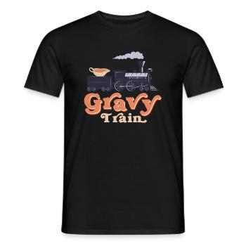 Gravy Train Sauce Food Thanksgiving - Men's T-Shirt - black - Front - AI Model Male 178 light (178cm)