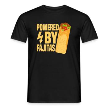 Powered By Fajitas Foodie Taco Food Wrap - Men's T-Shirt - black - Front - AI Model Male 178 light (178cm)