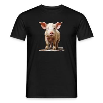 Little cute piglet - Men's T-Shirt - black - Front - AI Model Male 178 light (178cm)