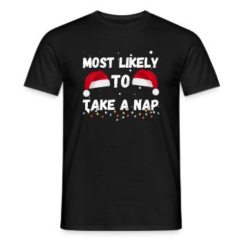 MOST LIKELY TO TAKE A NAP - T-shirt homme - noir - Devant - AI Model Male 178 light (178cm)