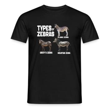 Types Of Zebra, Zebra Breeds List Animal Lover - Men's T-Shirt - black - Front - AI Model Male 178 light (178cm)
