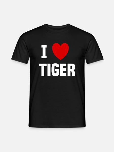 I love Tiger - Men's T-Shirt - black