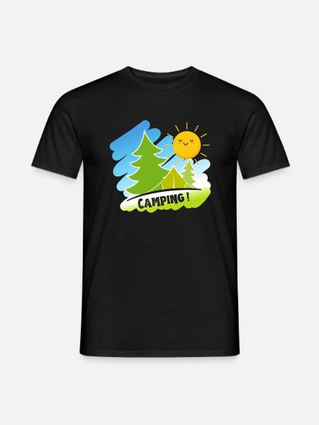 Camping - Männer T-Shirt - Schwarz