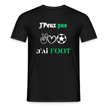J'Peux pas j'ai Foot - T-shirt homme - noir - Devant - AI Model Male 178 light (178cm)