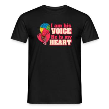 Balloon Autistic Autism Voice Heart Puzzle Piece - Men's T-Shirt - black - Front - AI Model Male 178 light (178cm)
