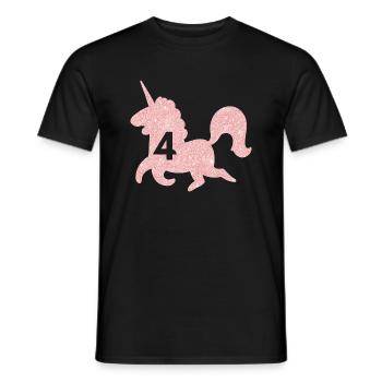 4th Anniversary Unicorn - Men's T-Shirt - black - Front - AI Model Male 178 light (178cm)