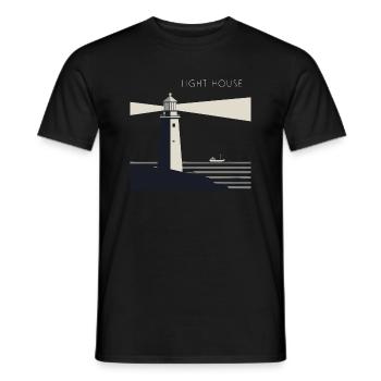 LIGHT HOUSE - Men's T-Shirt - black - Front - AI Model Male 178 light (178cm)