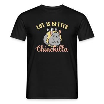 Das Leben ist besser mit einem Chinchilla - Animal Lover - Männer T-Shirt - Schwarz - Vorne - AI Model Male 178 light (178cm)