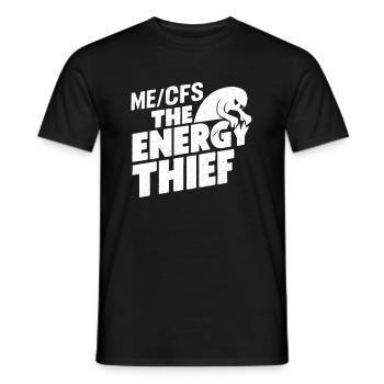 ME/CFS: The Energy Thief - Der Energie Dieb - Men's T-Shirt - black - Front - AI Model Male 178 light (178cm)