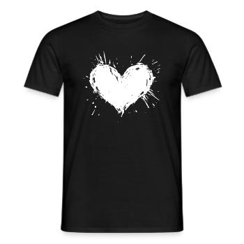Symbole Coeur Cadeau Saint-Valentin - T-shirt homme - noir - Devant - AI Model Male 178 light (178cm)
