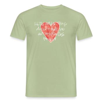 Trendy heart design - Men's T-Shirt - sage - Front - AI Model Male 178 light (178cm)