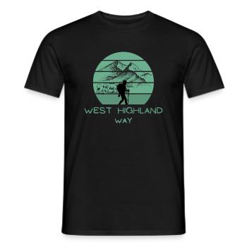 West Highland Way, Scotland, Isle of Skye, Glencoe - Men's T-Shirt - black - Front - AI Model Male 178 light (178cm)