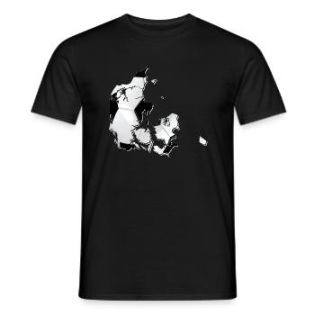 La carte du Danemark encadre le vrai football - T-shirt homme - noir - Devant - AI Model Male 178 light (178cm)
