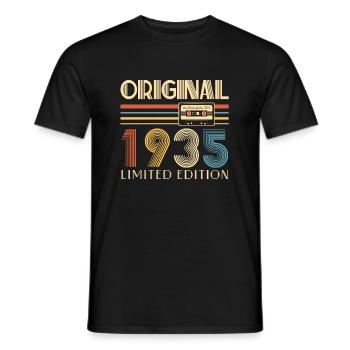 90. Geburtstag 90 Jahre Original 1935 - Männer T-Shirt - Schwarz - Vorne - AI Model Male 178 light (178cm)