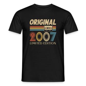 18th Birthday Original 2007 18 Years Old Gift - Men's T-Shirt - black - Front - AI Model Male 178 light (178cm)