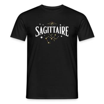 Signe astro sagittaire - T-shirt homme - noir - Devant - AI Model Male 178 light (178cm)