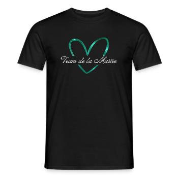 Brautteam Glitzer Grünes Herz - Männer T-Shirt - Schwarz - Vorne - AI Model Male 178 light (178cm)