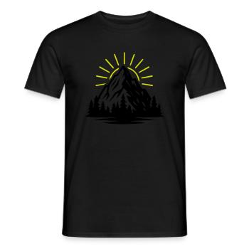Mountain Nature Sun - Men's T-Shirt - black - Front - AI Model Male 178 light (178cm)
