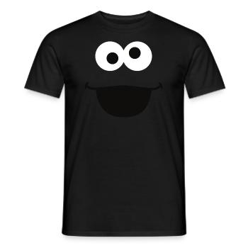Sesamstraße Krümelmonster Gesicht - Männer T-Shirt - Schwarz - Vorne - AI Model Male 178 light (178cm)