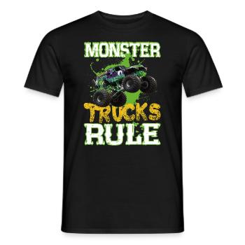Monster Trucks regieren - Männer T-Shirt - Schwarz - Vorne - AI Model Male 178 light (178cm)
