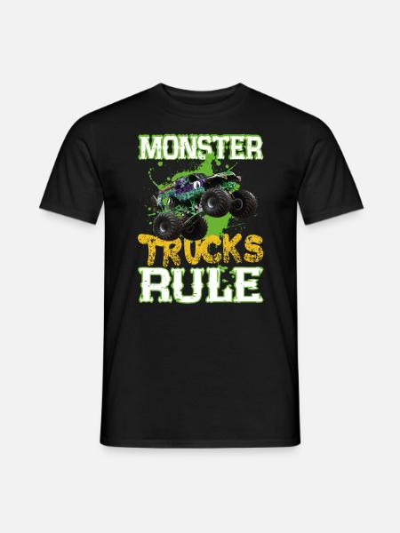 Monster trucks rule - Men's T-Shirt - black