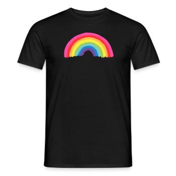 Arc-en-ciel 8 couleurs pour l’acceptation et la tolérance - T-shirt homme - noir - Devant - AI Model Male 178 light (178cm)