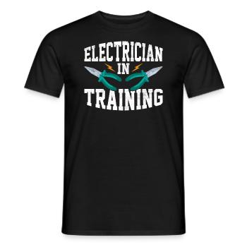 Électricien en formation Profession Electrical Eng - T-shirt homme - noir - Devant - AI Model Male 178 light (178cm)