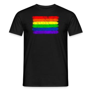 Regenbogenflagge Vintage - Männer T-Shirt - Schwarz - Vorne - AI Model Male 178 light (178cm)