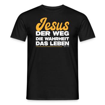 Jesus Der Weg Die Wahrheit Das Leben - Männer T-Shirt - Schwarz - Vorne - AI Model Male 178 light (178cm)