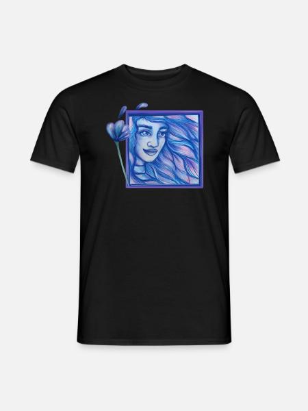 Wind Goddess Blue - Men's T-Shirt - black