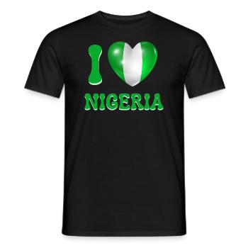 I love Nigeria - T-shirt homme - noir - Devant - AI Model Male 178 light (178cm)