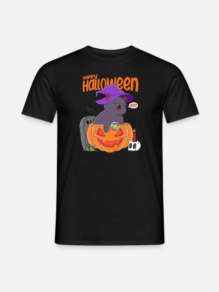 Cat Halloween - Men's T-Shirt - black