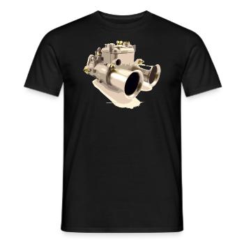 Carburettor for classic cars is an important component - Men's T-Shirt - black - Front - AI Model Male 178 light (178cm)