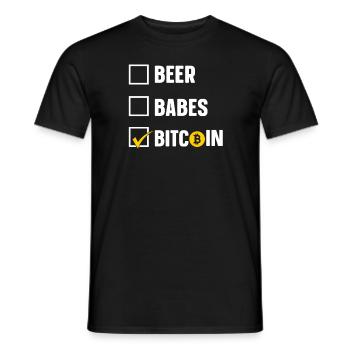 Beer Babes Bitcoin - Men's T-Shirt - black - Front - AI Model Male 178 light (178cm)