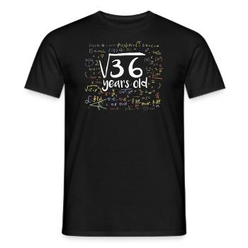 6. Geburtstag Quadratwurzel von 36: 6 Jahre altes Geschenk - Männer T-Shirt - Schwarz - Vorne - AI Model Male 178 light (178cm)