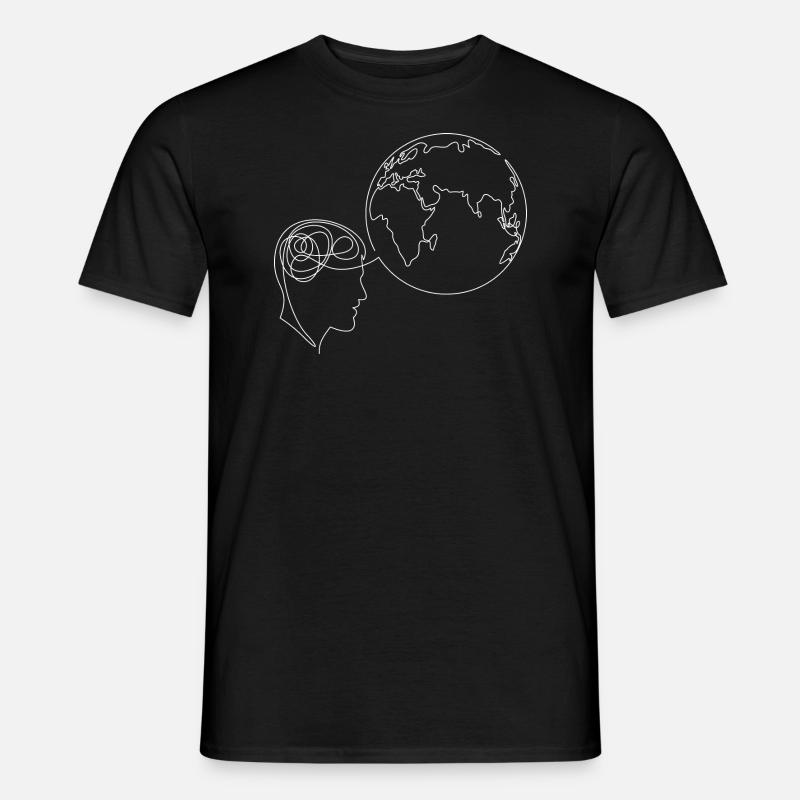 Globalisierung Denken Gehirn - Männer T-Shirt - Schwarz