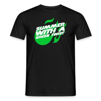 L’été avec une touche écologique, des vacances vertes - T-shirt homme - noir - Devant - AI Model Male 178 light (178cm)